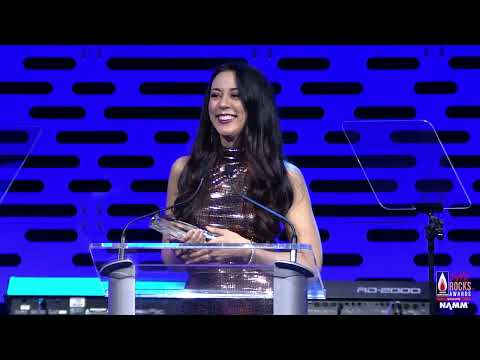 Cassandra Sotos Accepts the NAMM Award for Female Entrepreneur of the Year at the She Rocks Awards [Video]