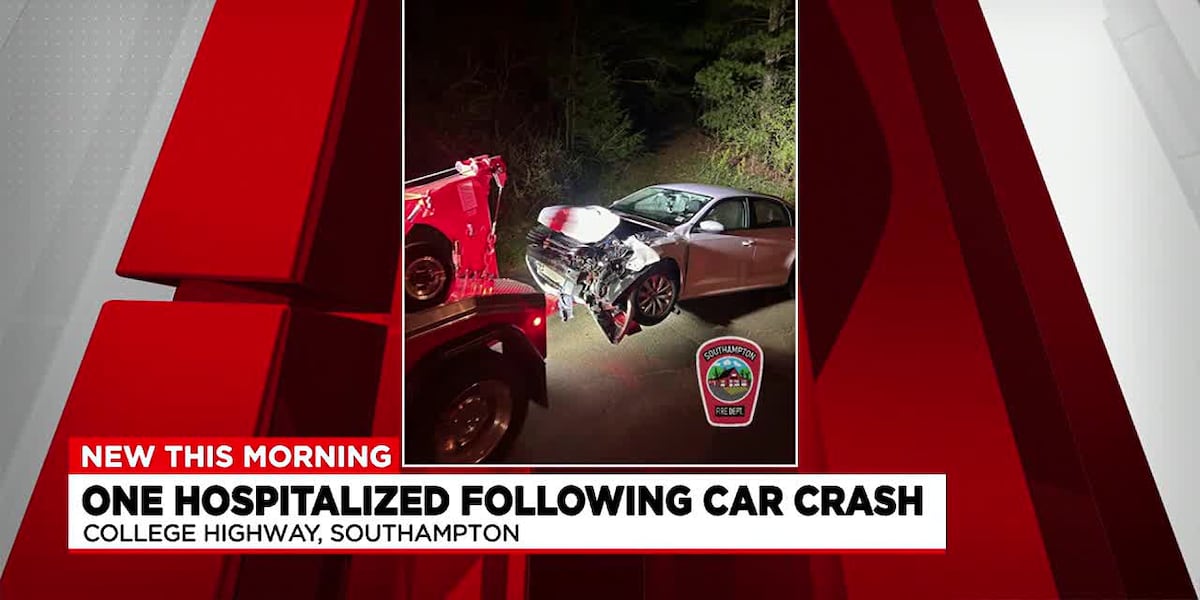1 hospitalized after a two-car crash in Southampton [Video]