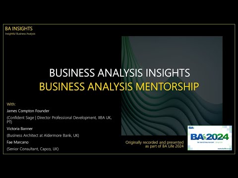 BA (Business Analysis) Mentorship [Video]