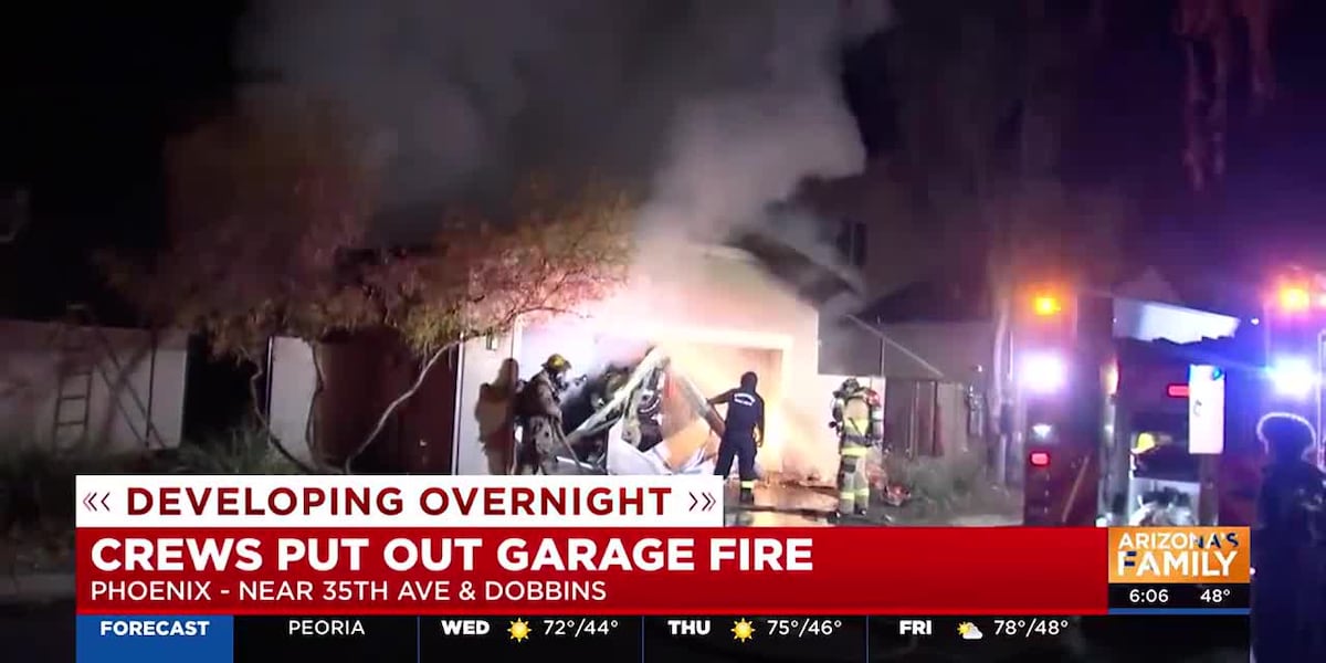 Phoenix Fire crews extinguish garage fire at Laveen home [Video]